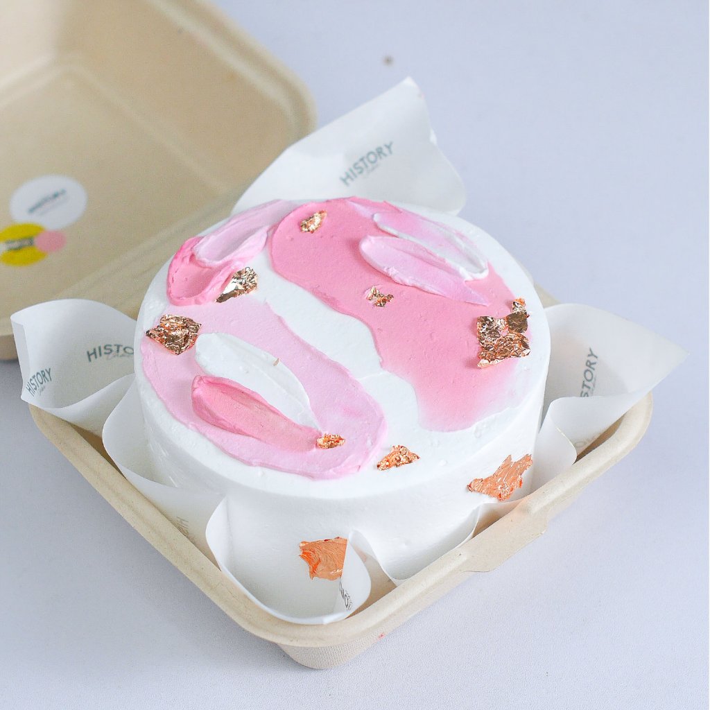 

Kue Ulang Tahun Korea / Lunch Box Cake Rasa Vanilla Cheese - Pink Pattern