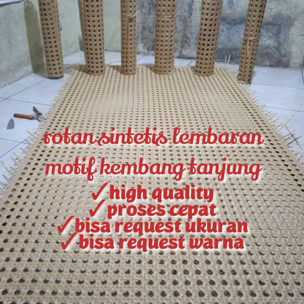 rotan sintetis lembaran - motif kembang tanjung