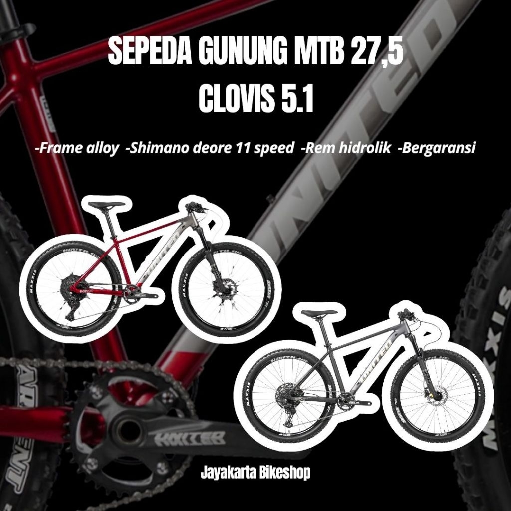 27.5 MTB UNITED CLOVIS 5.1 SEPEDA GUNUNG DEWASA ORIGINAL DAN BERGARANSI