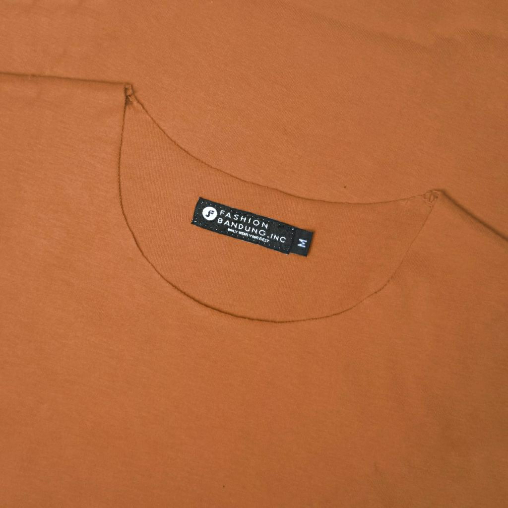 Kaos Polos Pria Unfinished Overcut Almond Brown