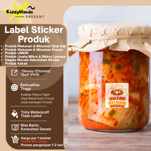 

Sticker Label Kemasan Tanpa Min Order untuk Produk Makanan Minuman