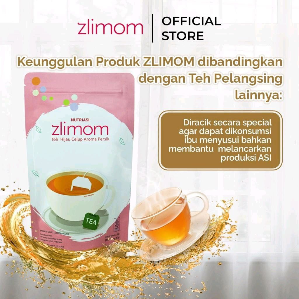 

Zlimom Teh Hijau Celup Aroma Persik 30 Kantong Teh Opsimom