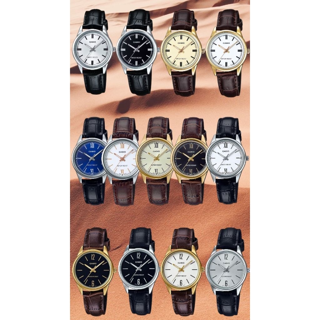 Jam Tangan Wanita Casio LTP-V005 LTP V005 Tali Kulit