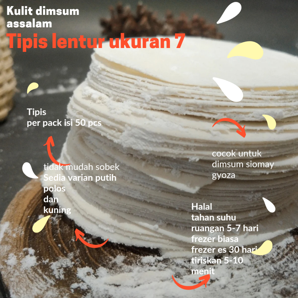 

Kulit dimsum siomay pangsit gyoza bulat polos uk.7,5 cm isi 200 lembar