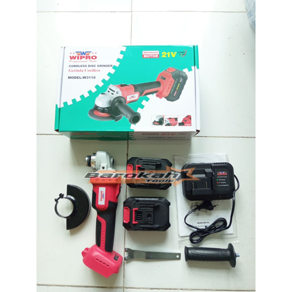 gerinda cordless w3110 wipro / mesin gerinda batre 21v w3110 wipro