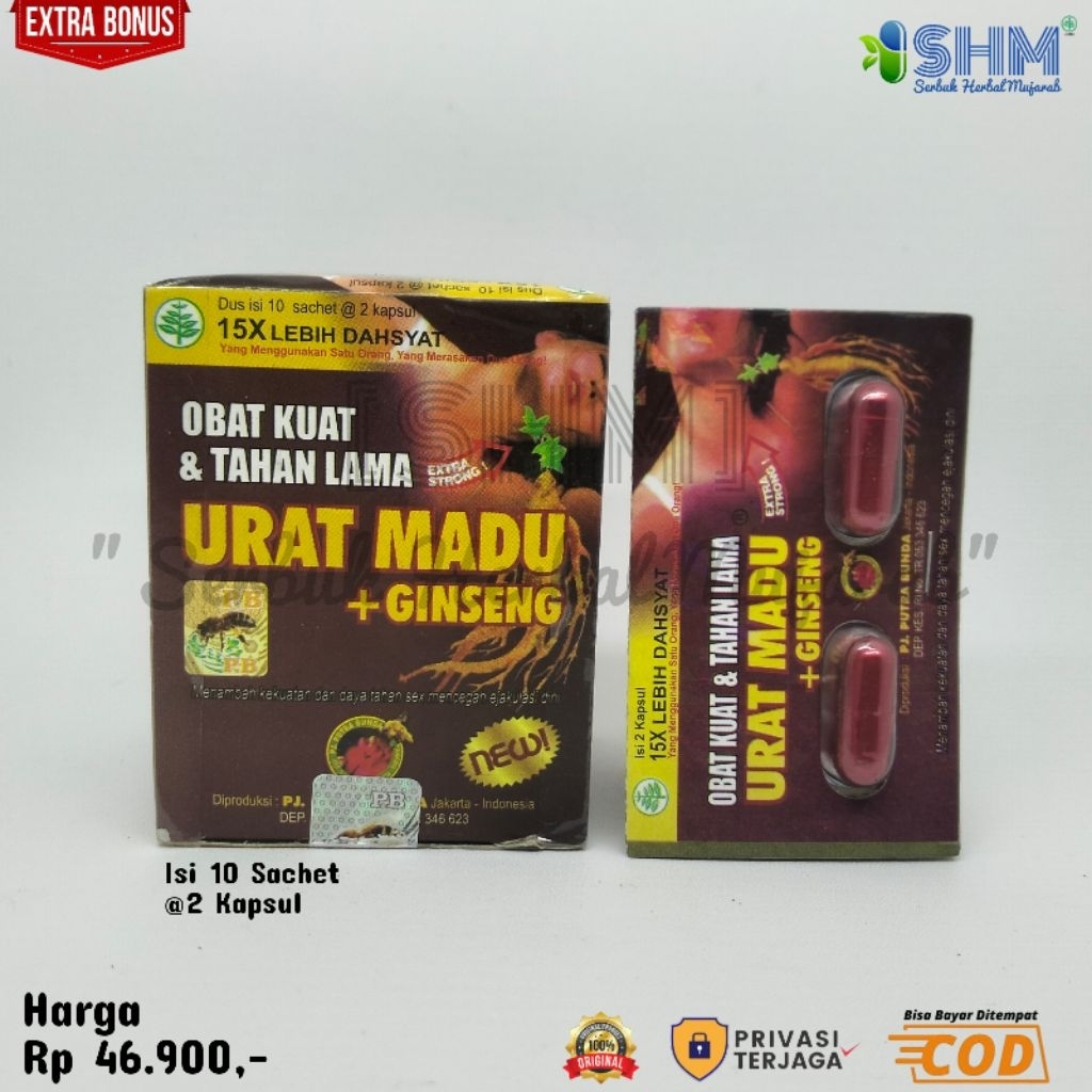 

URRAT MADU+GINSENG ORIGINAL BERHOLOGRAM - ISI 10 SACHET @2 KAPSUL+BONUS MENARIK