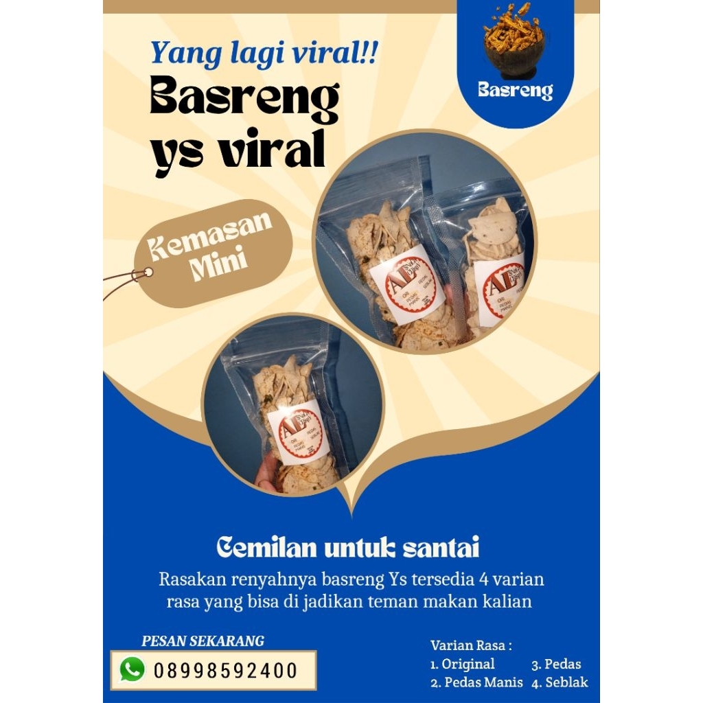 

Basreng keripik/basreng koin/basreng renyah virall kemasan minii 75gram