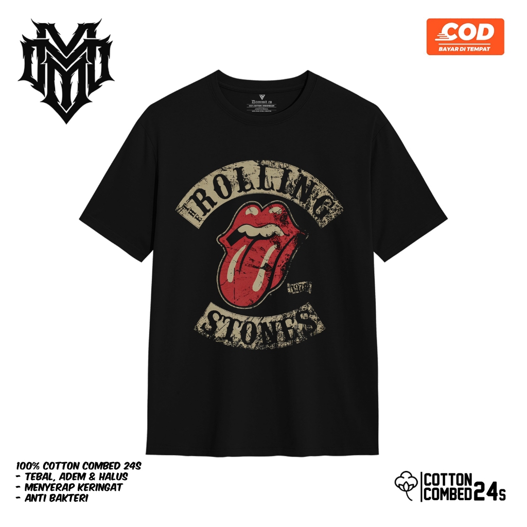 Kaos Band ROLLING STONES Tshirt Baju Musik Pria Dan Wanita Unisex