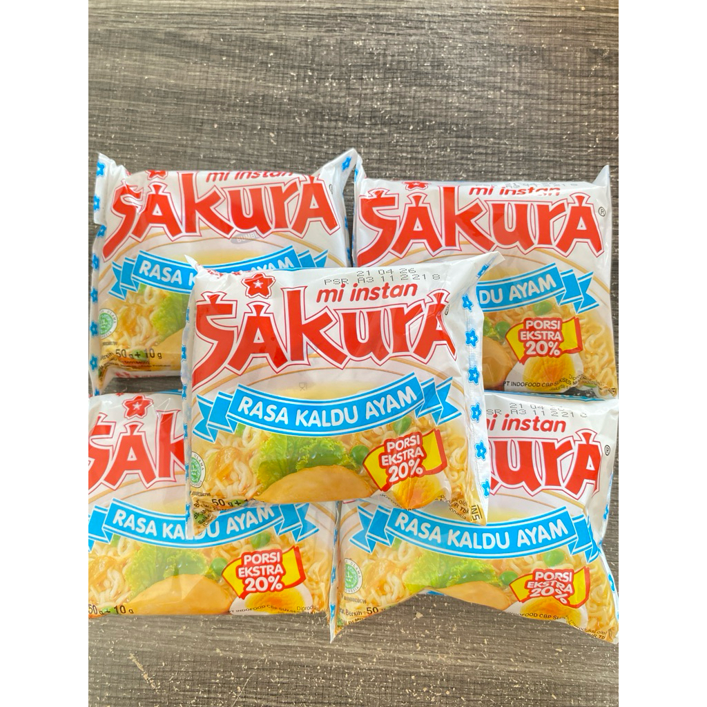 

[ISI 5 PCS] MIE SAKURA RASA KALDU AYAM 50+10 gram x 5 PCS