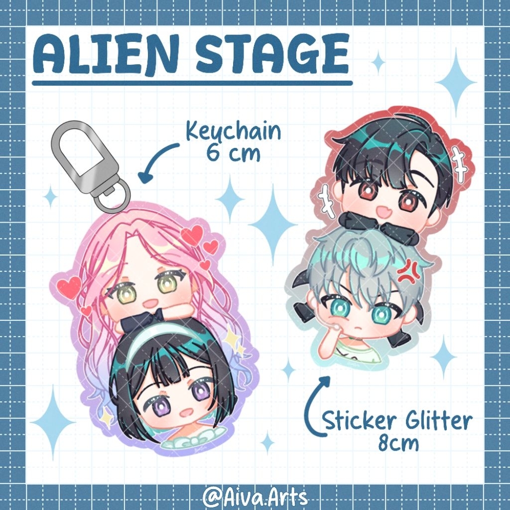 

Alien Stage - Iva Till Mizi Sua Stiker Sticker Keychain Gantungan kunci