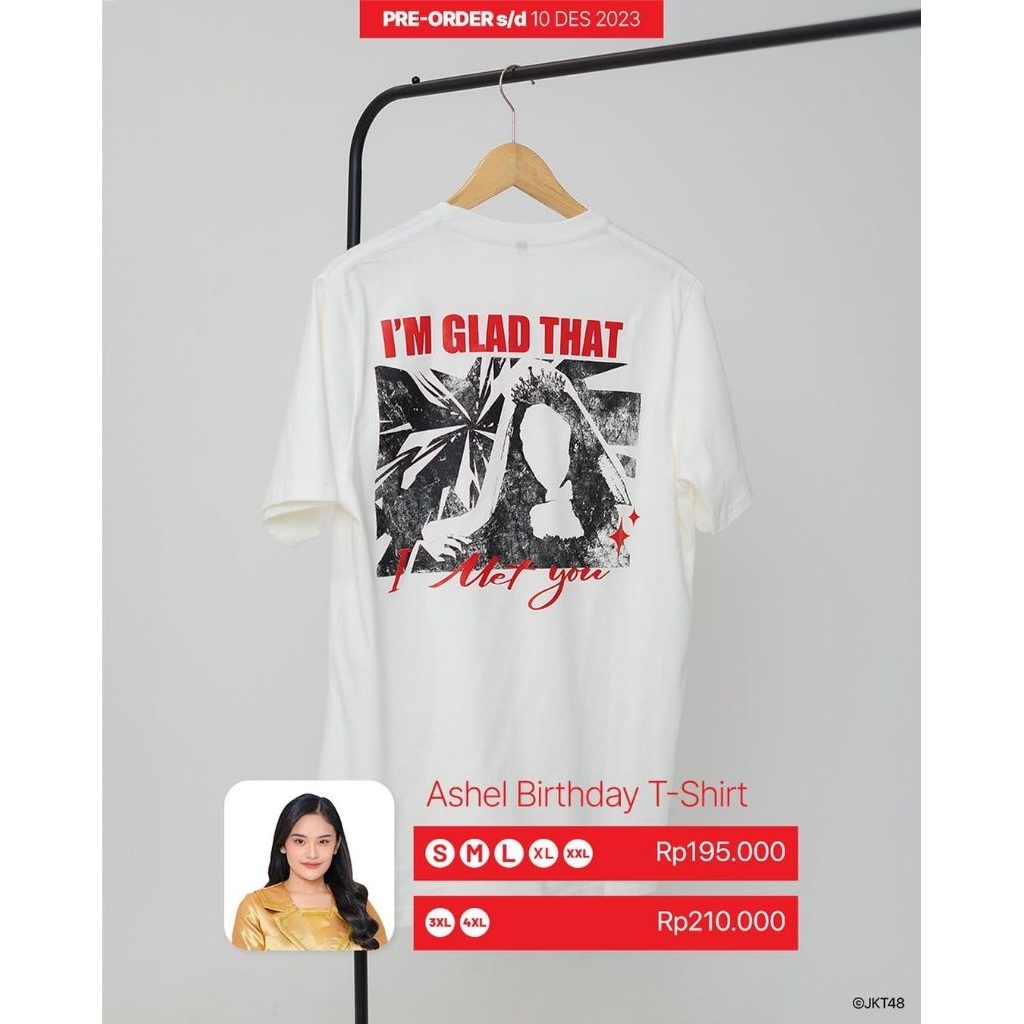 BIRTHDAY T-SHIRT ASHEL JKT48 (ORI) XL