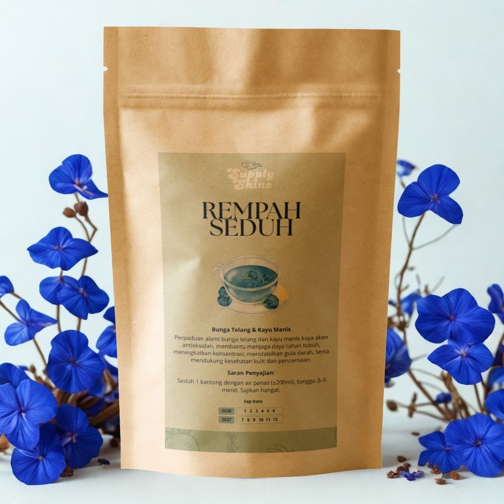 

Teh Herbal Bunga Telang + Kayu Manis | Celup Teabag Minuman Kesehatan Isi 5