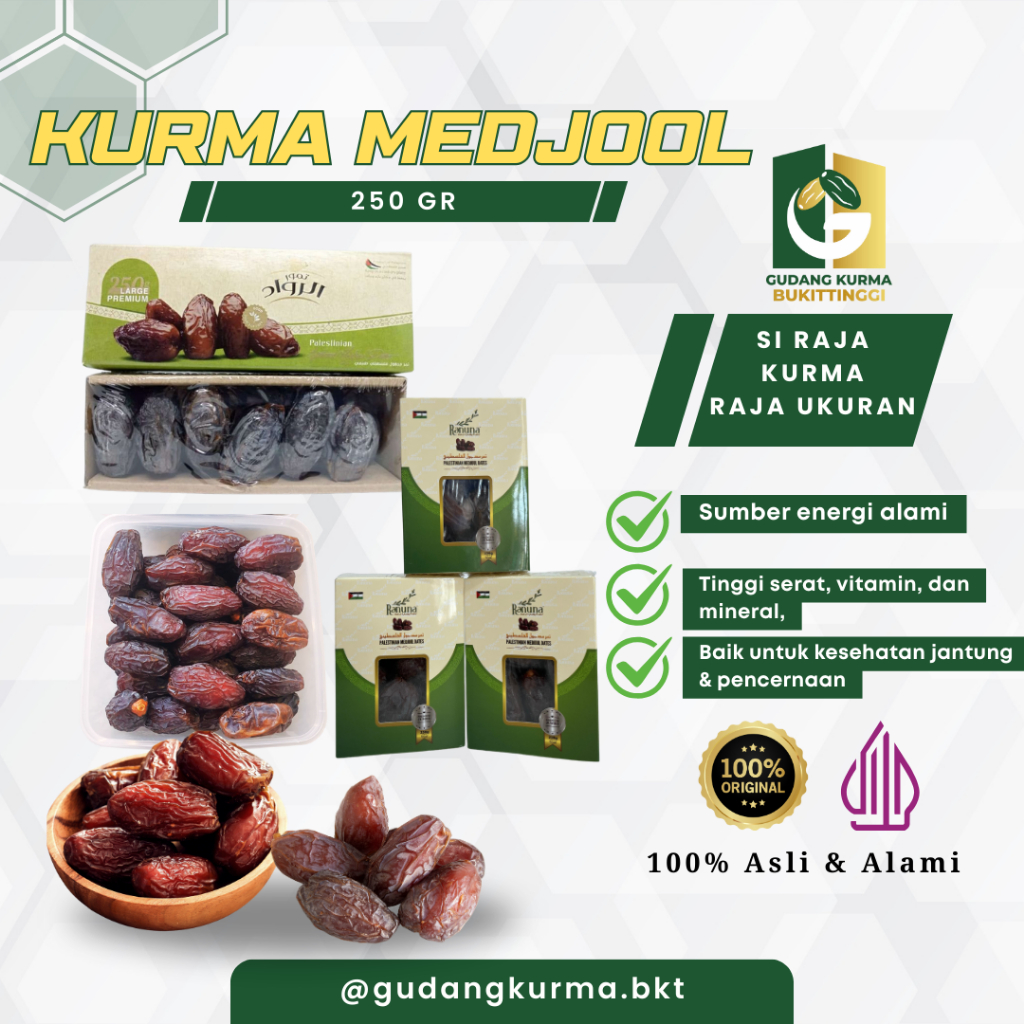 

Kurma Medjool Palestinian 250gr | Al Quds - Ranuna 100% Original & Premium