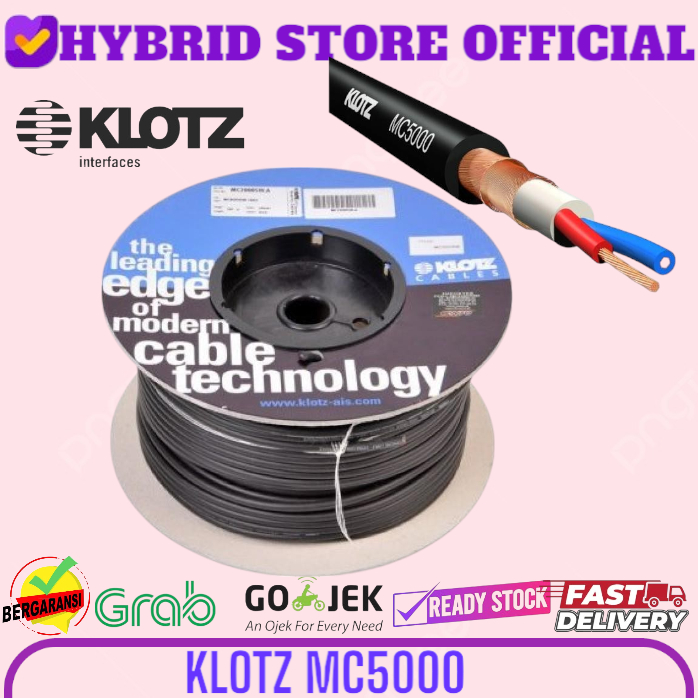 KABEL KLOTZ MIC MC5000 ORIGINAL GERMANY - KABEL MIC AUDIO KLOTZ MC 5000 MICROPHONE 1ROLL 100METER