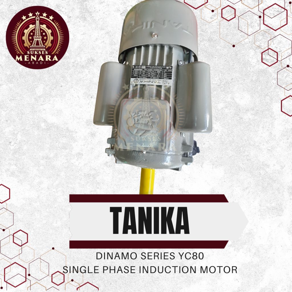 TANIKA Dinamo Induksi Single Phase Motor YC Iron Cast Body 4P Lambat 0.5HP – 3HP