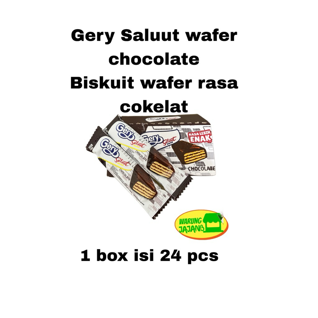 

GERY Saluut Chocolate Gery Saluut wafer cokelat kecil 1 box isi 24pcs x 6gr biskuit coklat