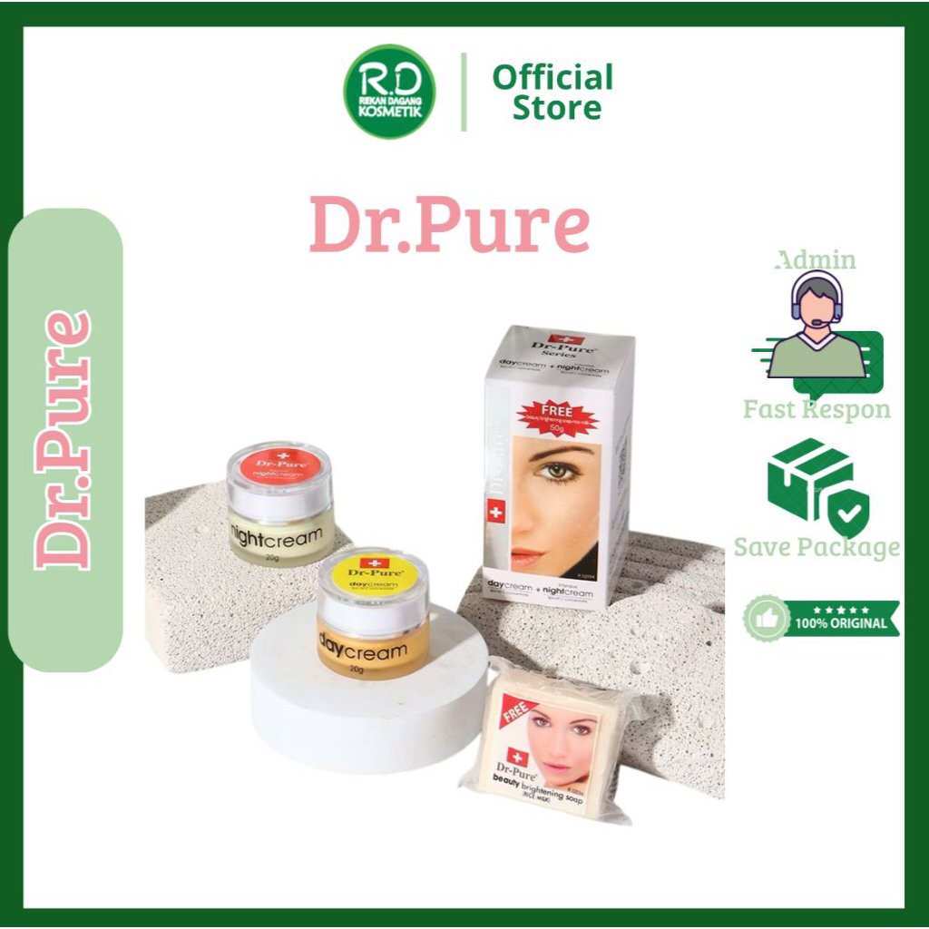 ❤️REKAN DAGANG❤️DR-PURE CREAM SET ORIGINAL BPOM - PAKET DR PURE ASLI