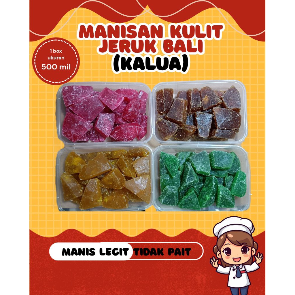 

Kalua manisan kulit jeruk bali manis legit TIDAK PAIT berat 500gram cemilan manis