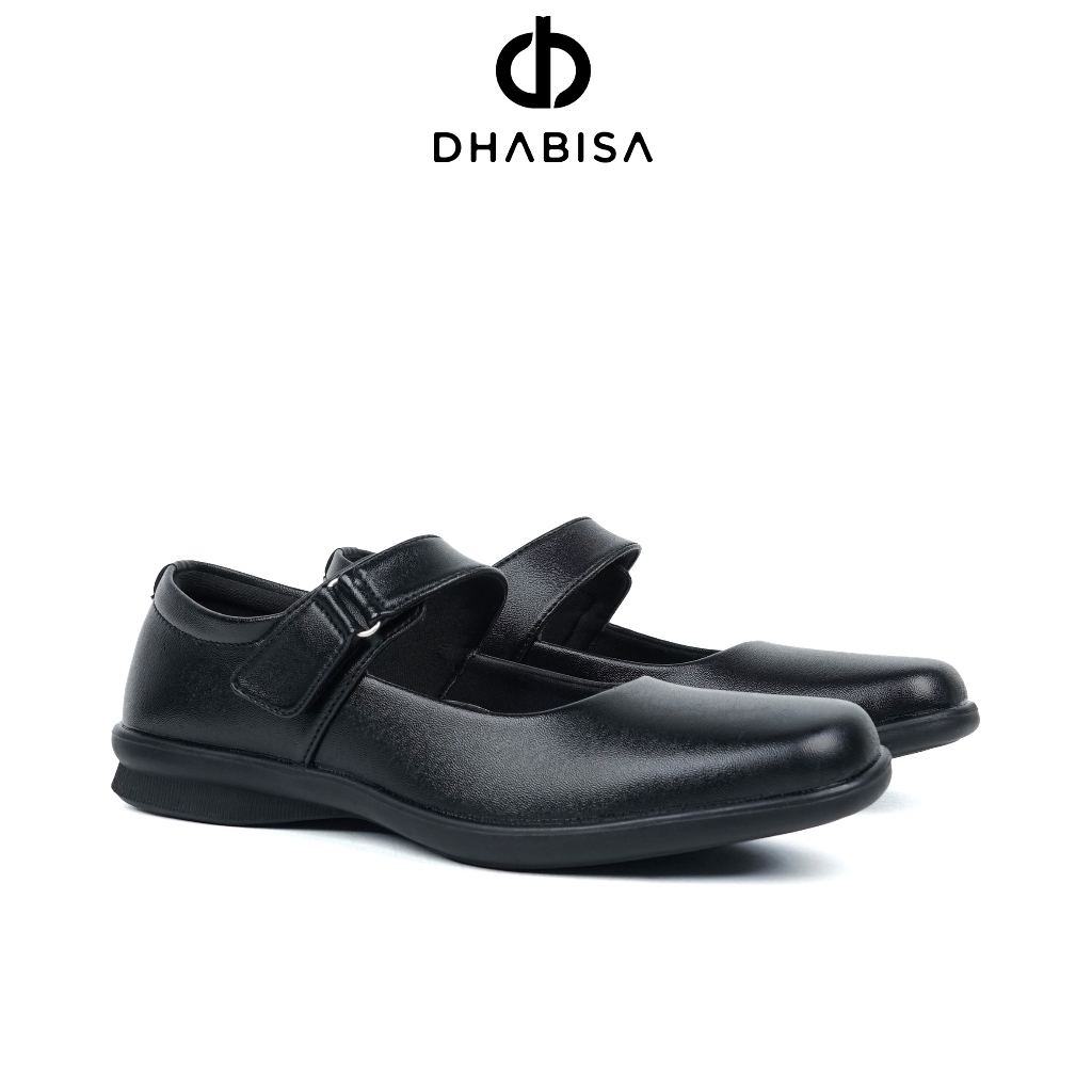 DHABISA - Sepatu Pantofel Paskibra Wanita Hitam Formal Tanpa Hak ZO