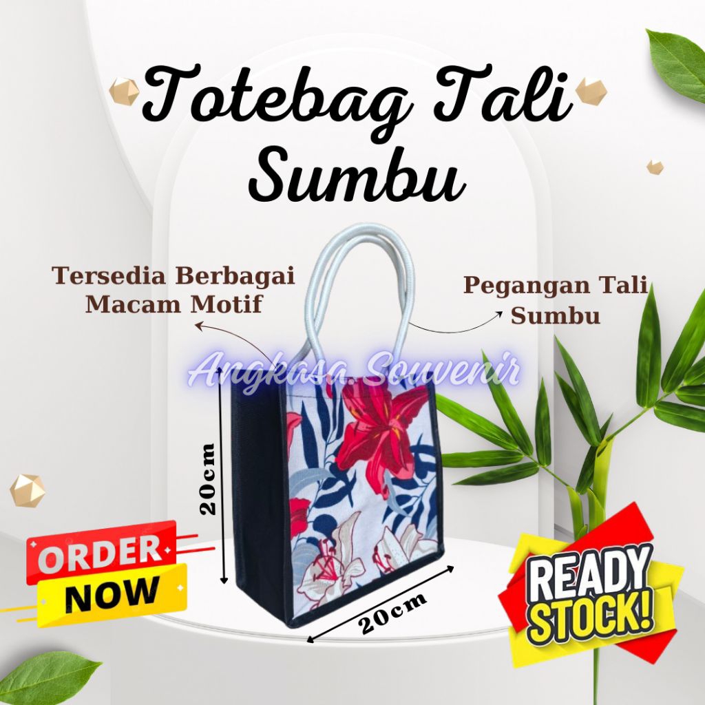 Totebag Mini Tali Sumbu/Totebag Kanvas/Totebag Murah/Totebag Souvenir/Tas Souvenir/Tas Kanvas