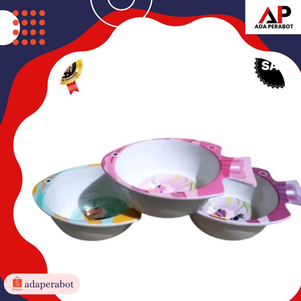 MANGKOK MELAMINE KECIL KARAKTER IKAN / MANGKOK KECIL BUBUR BAYI