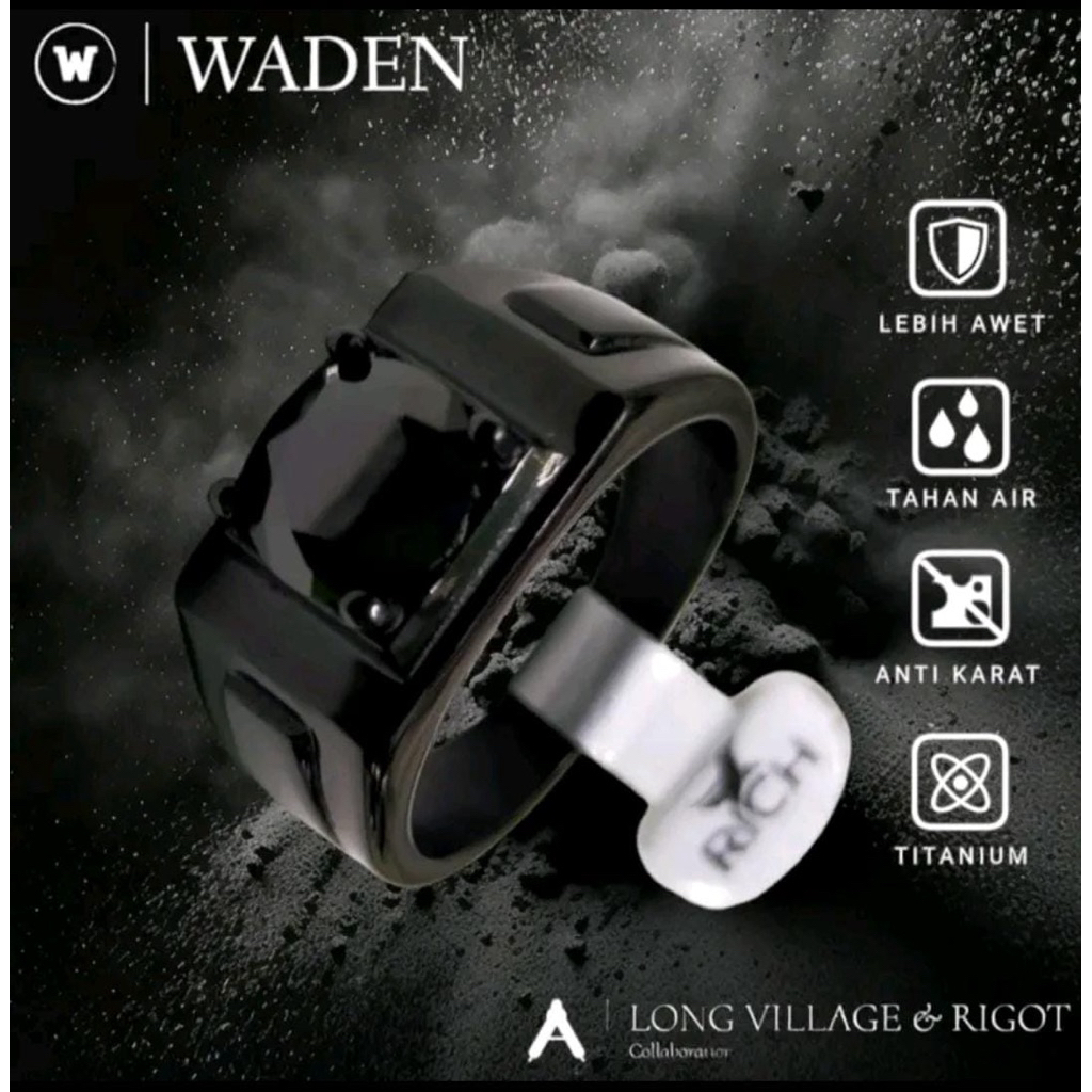 cincin titanium hitam batu cutting hitam 2