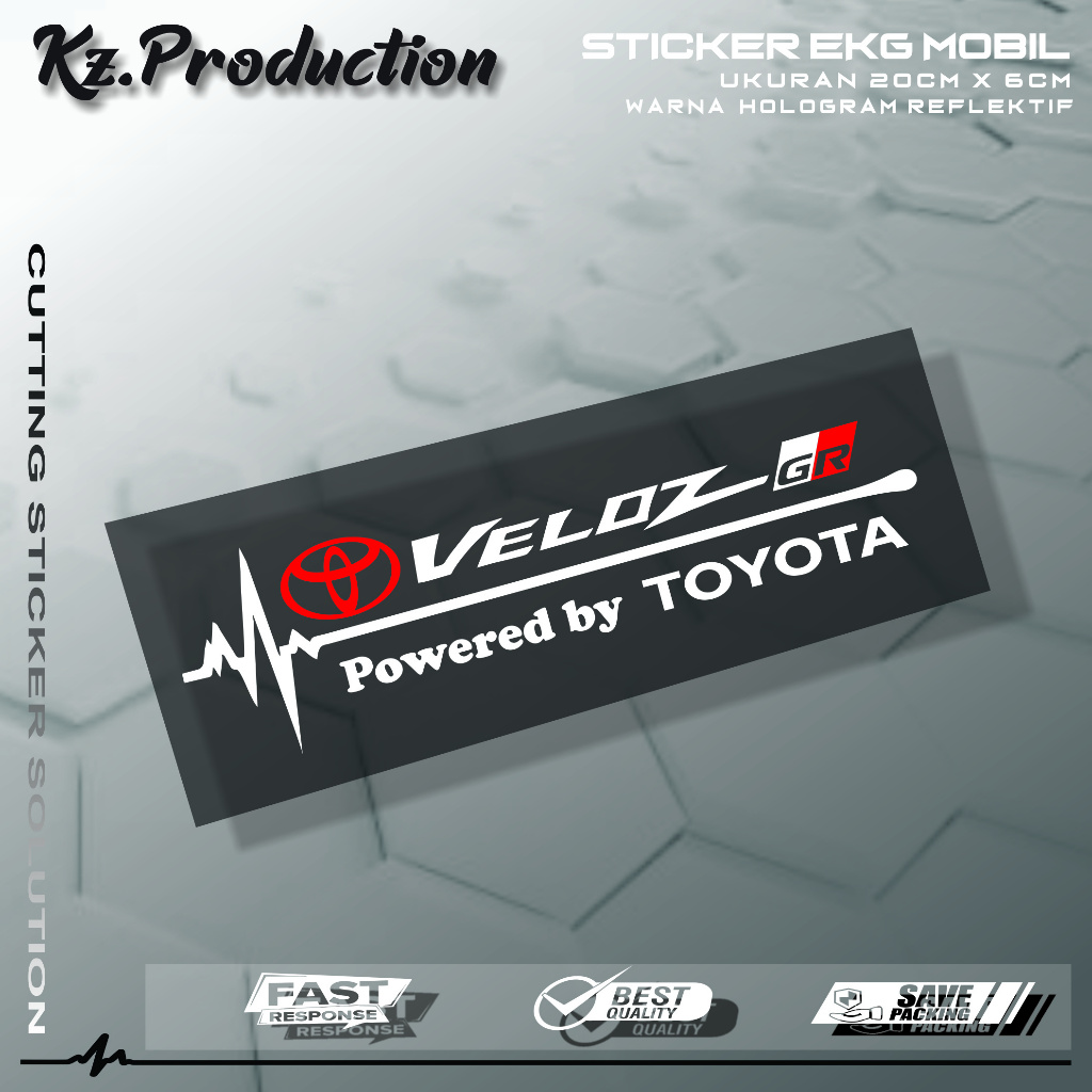 Sticker Cutting Kaca Mobil Toyota Veloz Motif Detak Jantung EKG Mobil Toyota