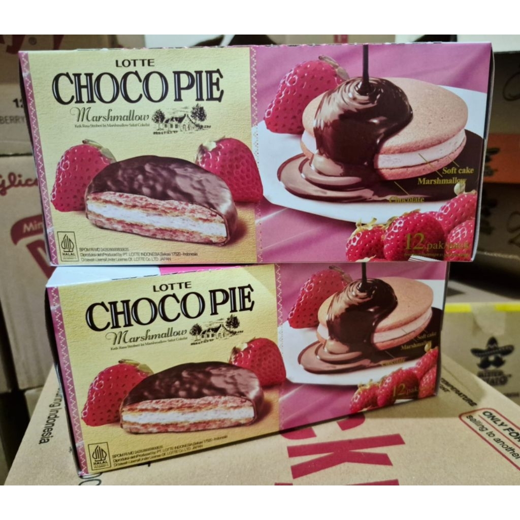 

choco pie coklat & strawbery isi 12
