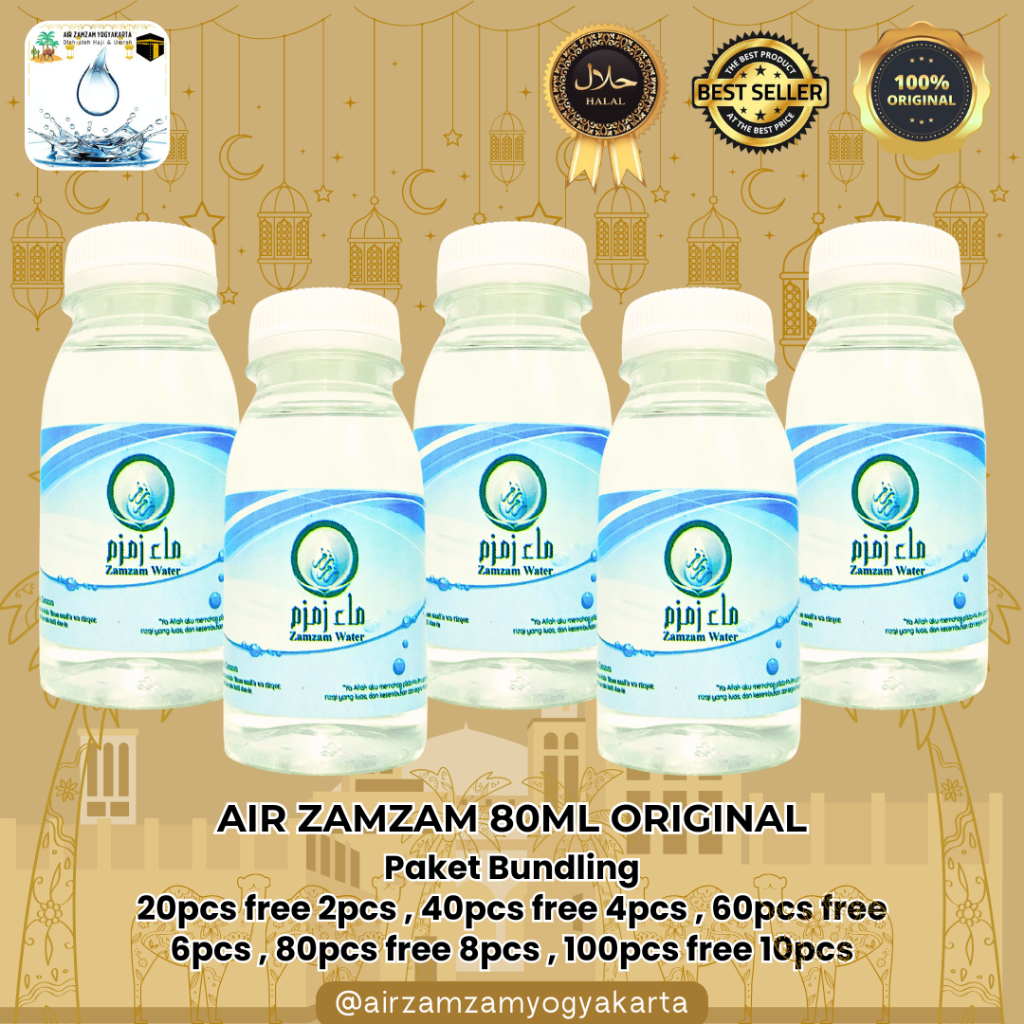 

Paket Bundling Air ZAMZAM kemasan botol kecil isi 80ml | Air zamzam 80ml | Air zamzam 80ml Original