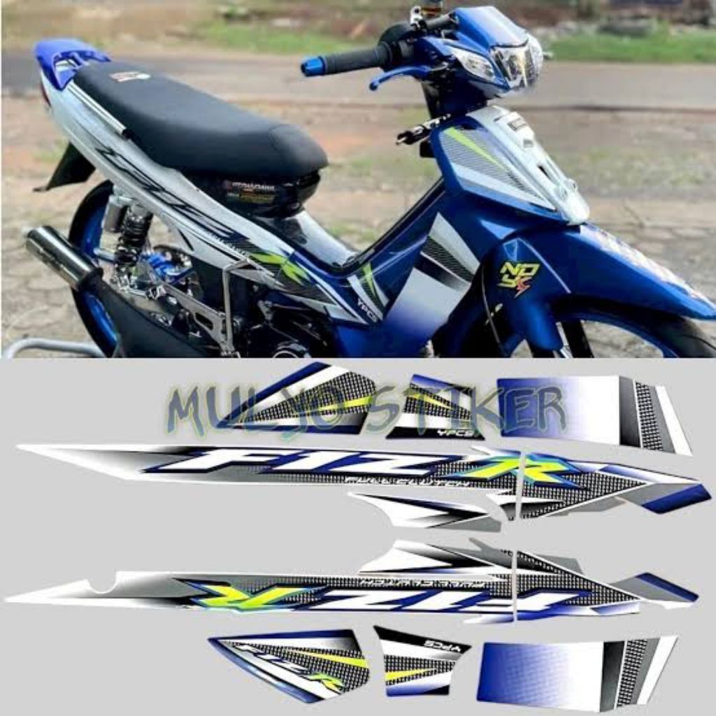 STRIPING STICKER LIS LES POLET Yamaha fizr fiz r f1 zr 2004 biru putih variasi