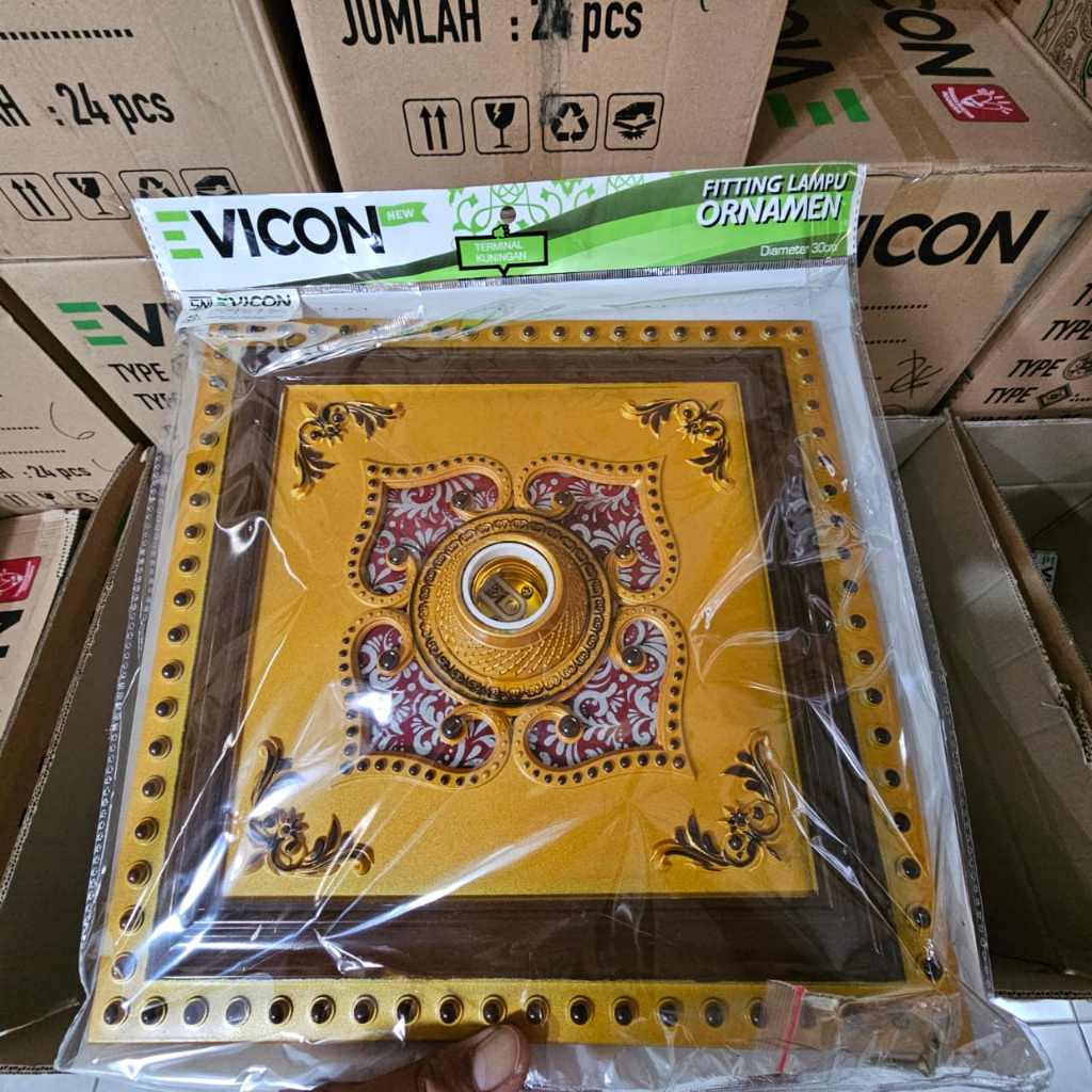 Ornamen Lampu Plafon PVC 30x30/Fitting Lampu 30x30