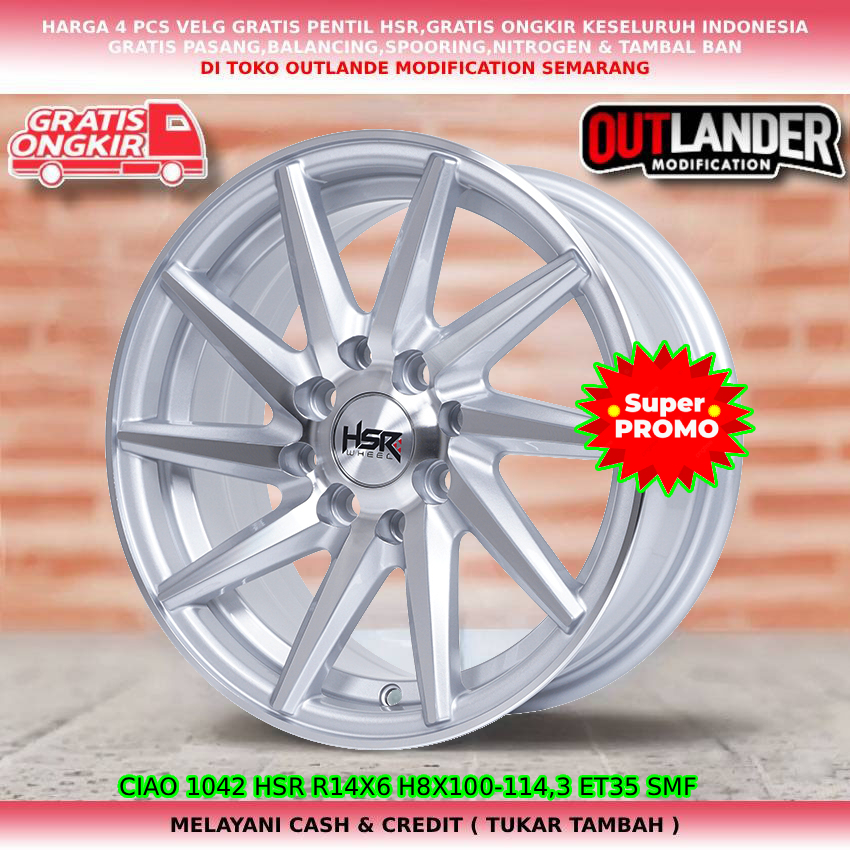 velg racing Ring14 untuk mobil Ayla Agya Sigra Karimun Kotak Karimun Estilo dll hsr ciao R14