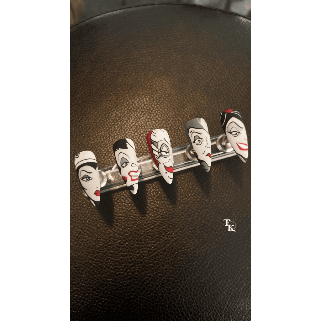 FILOSOFI KUKU - Press On Nails Villain Era (Maleficent, Cruella, Evil Queen, Lady Tremaine, Ursulla)