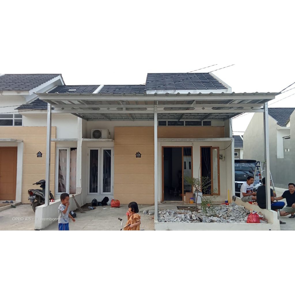 kanopi bajaringan atap spandek polos