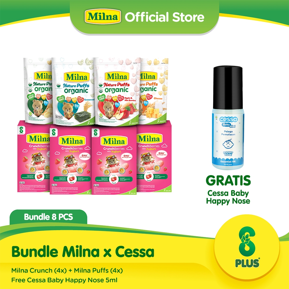 4 Milna Crunch Berries + 4 Milna Puffs Free Cessa Baby Happy Nose 5ml