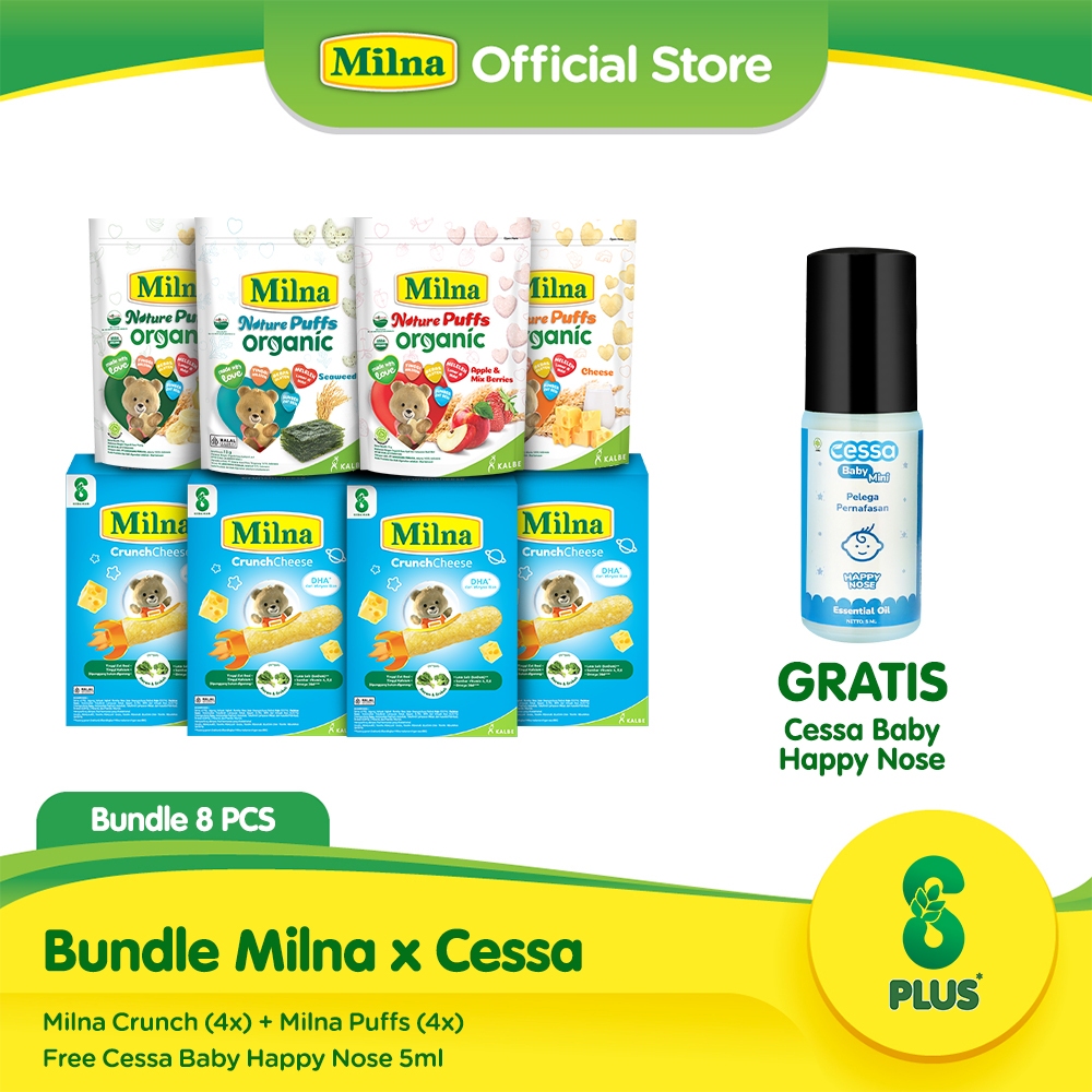 4 Milna Crunch Cheese + 4 Milna Puffs Free Cessa Baby Happy Nose 5ml