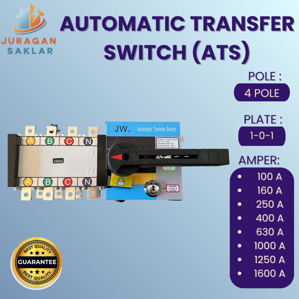 ATS OTOMATIS AUTOMATIC TRANSFER SWITCH PLN GENSET PANEL 4 POLE 400A 4P 400 A GGLD-400/4