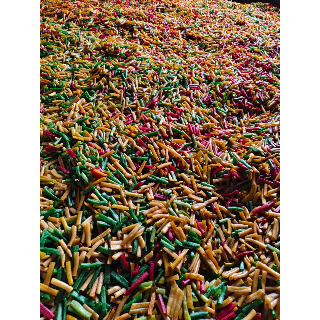 

KERUPUK IMPALA KECIL WARNA WARNI MENTAH KERUPUK MAKARONI WARNA WARNI MENTAH 250GR 500GR 1KG