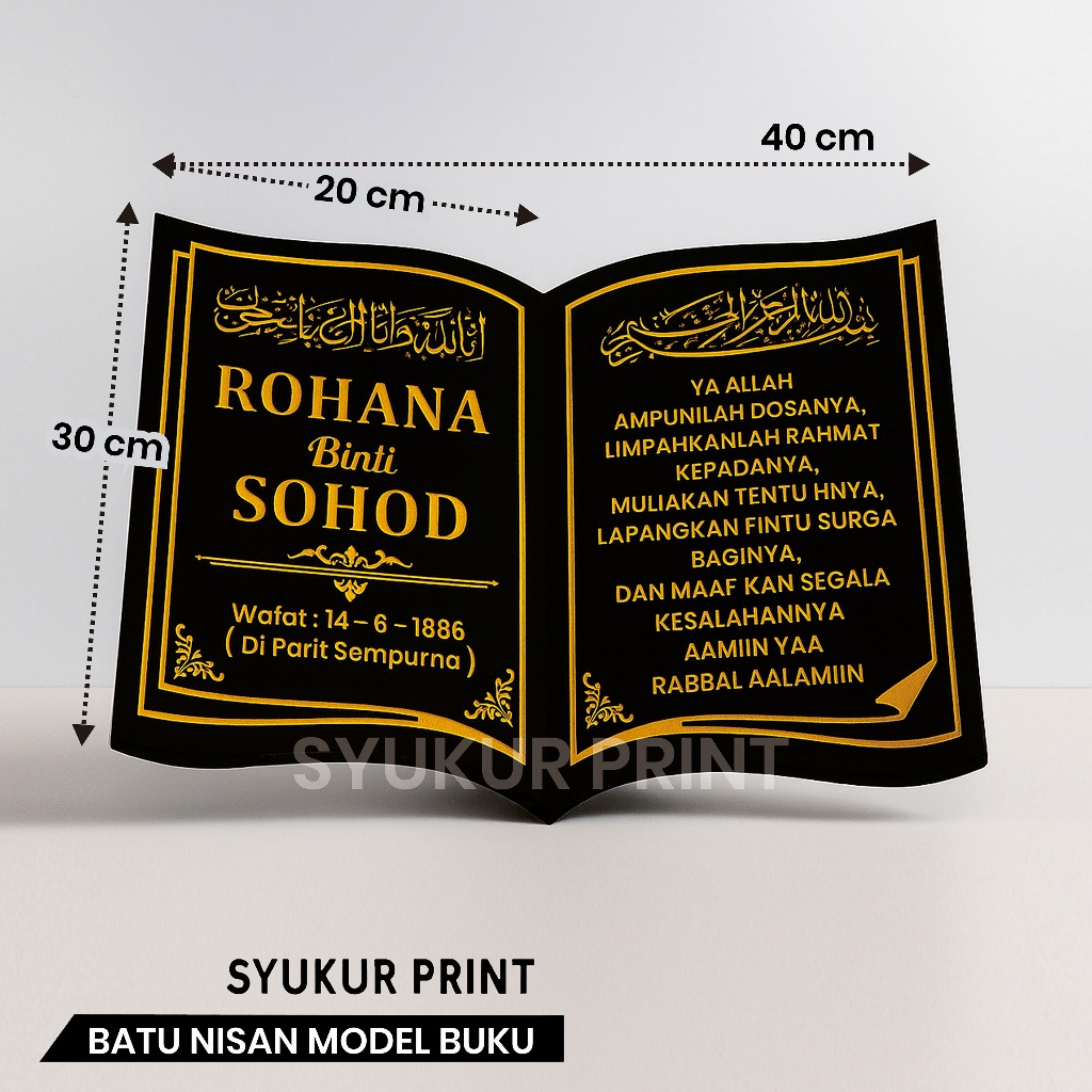 Batu Nisan Granit Model Buku berkualitas