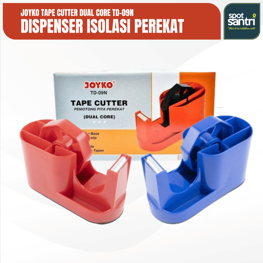 

Dispenser Isolasi Lakban | Pemotong Tali Perekat | Joyko Tape Cutter Dual Core TD-09N [PCS]