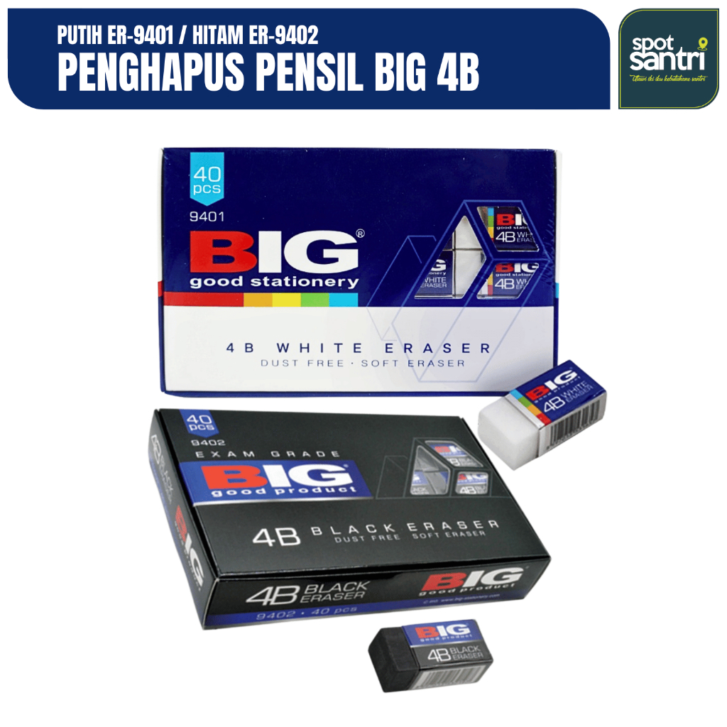 

Penghapus Pensil Hitam-Putih | Eraser Dust Free BIG ER-9401 - ER-9402 [PCS]
