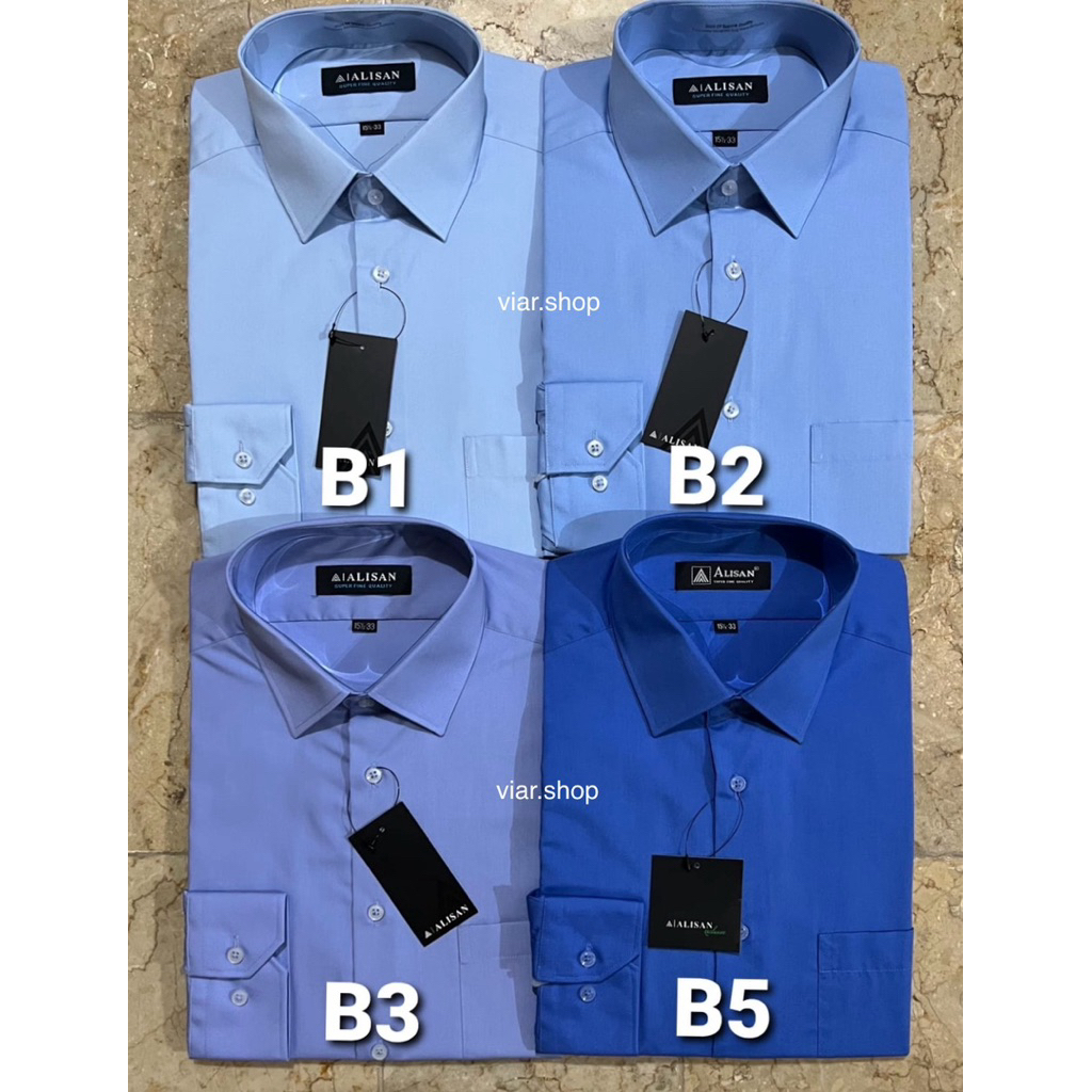 ALISAN REGULAR PANJANG- KEMEJA POLOS LENGAN PANJANG PRIA WARNA B1 / B2 / B3 / B5