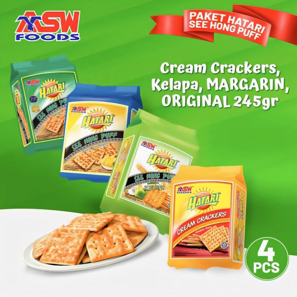 

Paket 4 Pcs Crackers Hatari See Hong Puff 245 gr