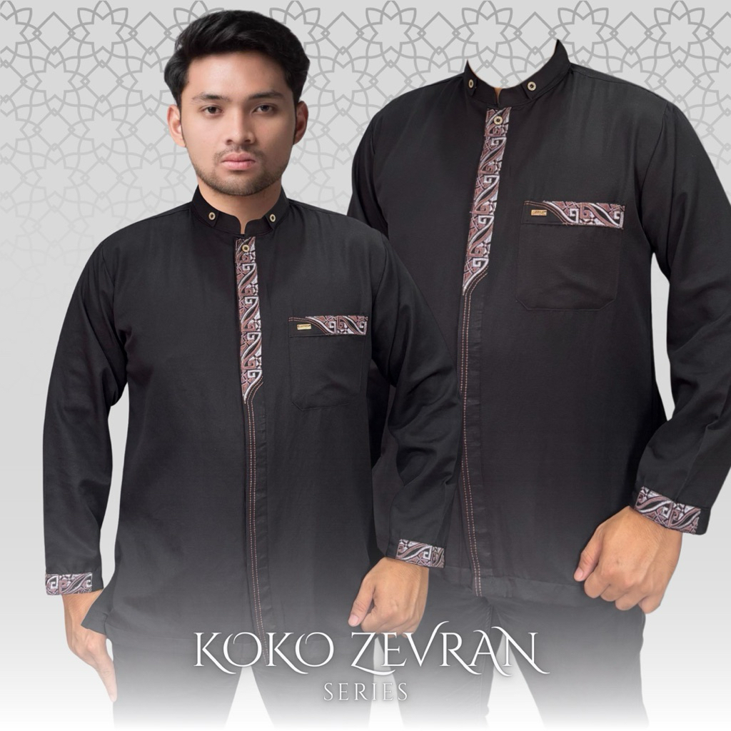 [Asriyani] Baju Koko Zevran Lengan Panjang Katun Toyobo Royal Mix Terbaru Tag Label