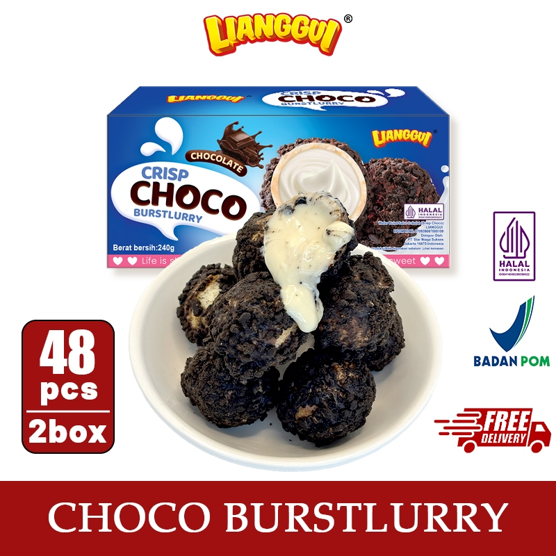 

Lianggui - Choco Burstlurry 24pcs Halal Cemilan Coklat Kental Renyah Snack Kantor Viral