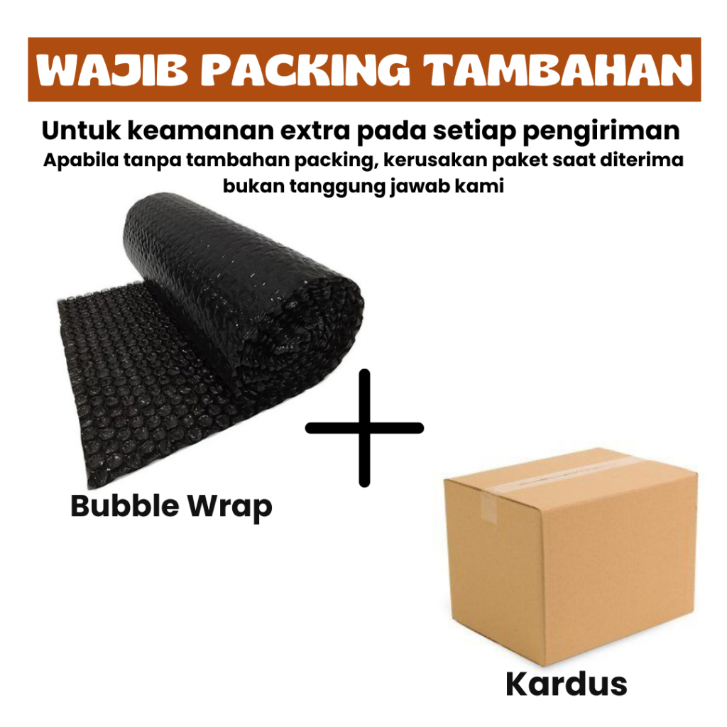 

Tambahan Extra Packing Pengiriman Bubble Wrap Dan Kardus Safety Packaging