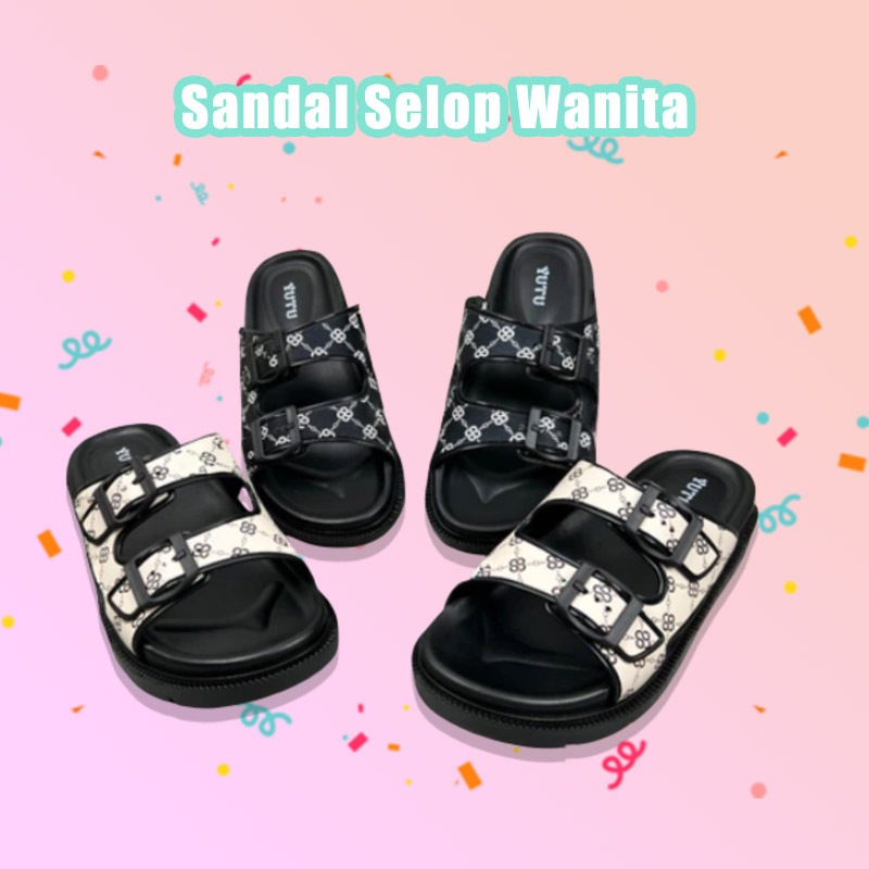 Yutu (100% ORI) - sandal wanita kekinian sandal wanita korean style sepatu sandal wanita 37-41