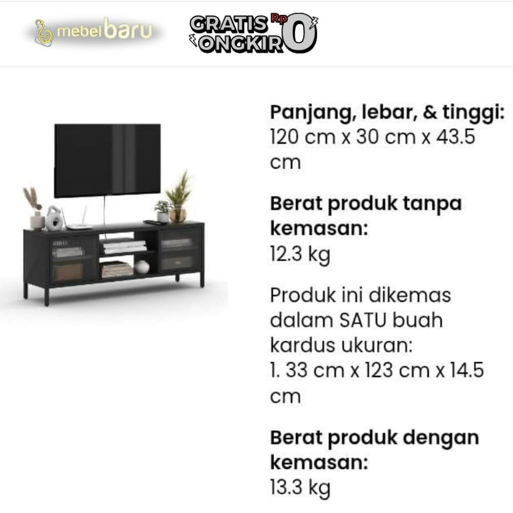 RAK TV WILL 120/RAK TV WILL 150/RAK TV BESI/MEJA TV BESI