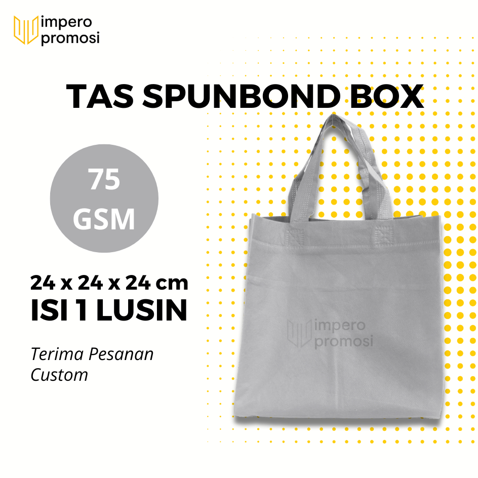 

Impero - GOODIE BAG SPUNBOND BOX 24x24x24/ Harga Lusinan / Kantong Belanja Murah Warna Abu-abu
