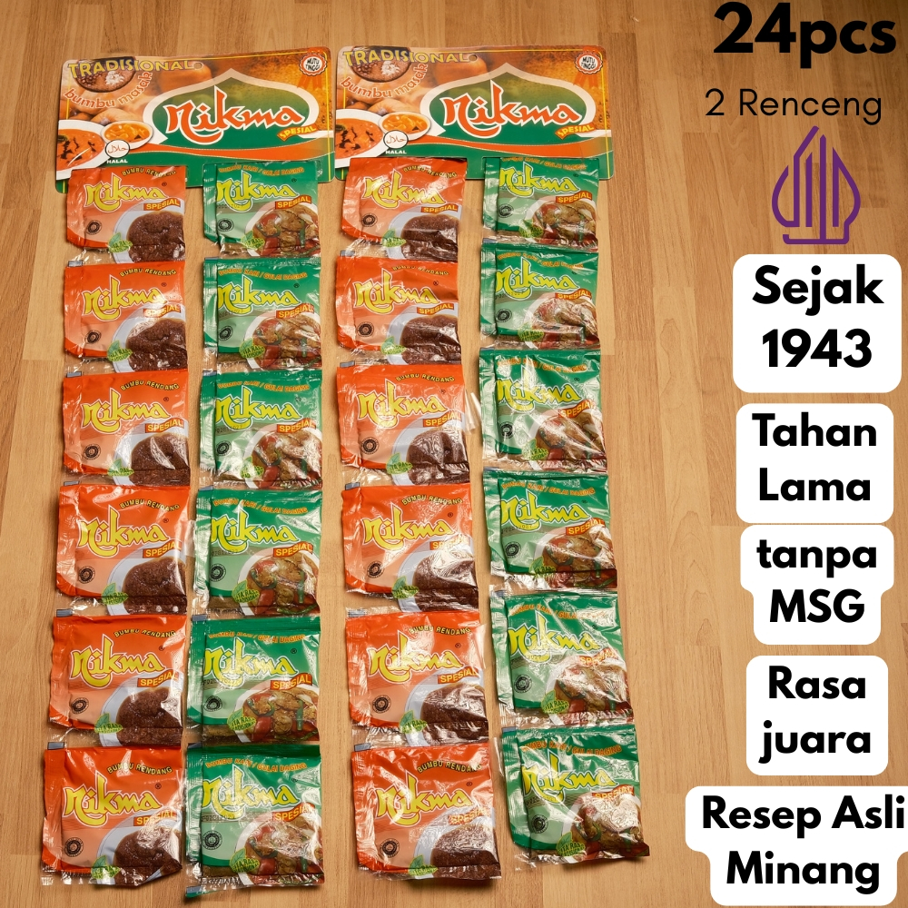 

24 Sachet Bumbu Rendang Gulai Asli Padang Minang Halal Hemat Masakan Spesial Idul Adha